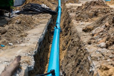 Water Line Installation in Progress